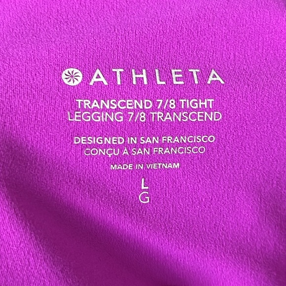 Athleta Transcend 7/8 Tight / Jazzy Purple / SZ L - Picture 9 of 9